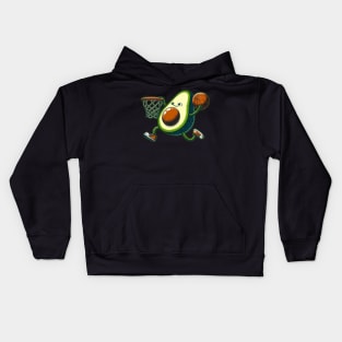 Cute Kawaii Avocado Fruit Basketball Kids Hoodie